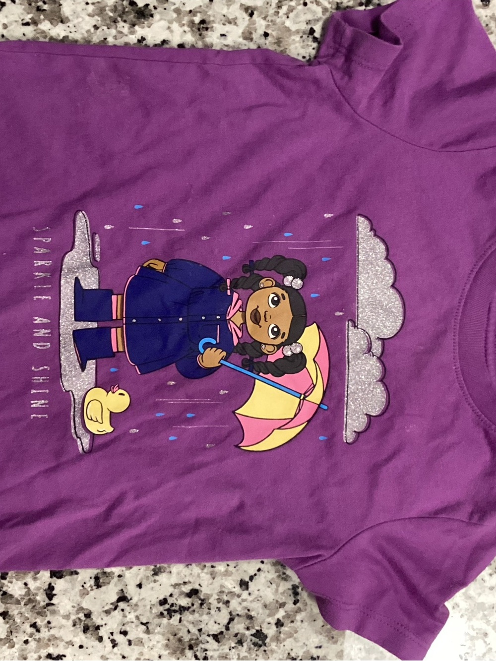Cat & Jack Purple Girls' Umbrella Graphic Tee